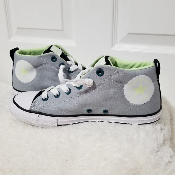 grey and green converse